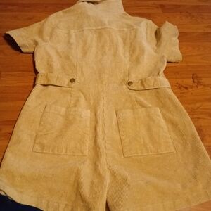 Forever 21 Cream Corduroy Jumpsuit
